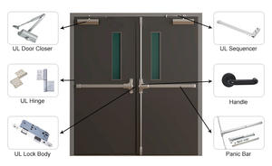 מדורגו אש פלדה דלת אש חיצונית מיכל דלת בניין מסחרי מחסן פלדה דלת אש - Product Image 5