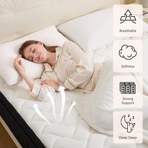 Vua Nữ Hoàng Đôi Kích Thước Lai Cao Su Gel Bộ Nhớ Bọt Túi Mùa Xuân Nệm Trong Một Hộp 5 Khu Roll-up Cho Phòng Ngủ Đồ Nội Thất Nhà - Product Image 5