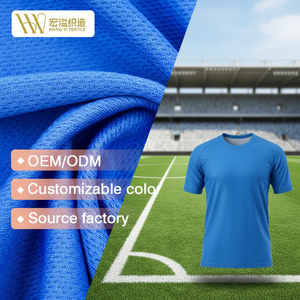 Tissu en maille œil-de-perdrix 100 % polyester, séchage rapide, imperméable, respirant, haute élasticité, pour maillots de football et vêtements de yoga – Vente en gros - Product Image 1