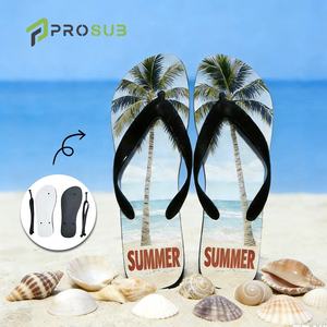 Prosub批发升华人字拖毛坯廉价男女沙滩休闲升华拖鞋 - Product Image 1