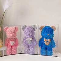 Vente flash 2026 Saint-Valentin Ours en peluche à fleurs préservées Grande rose Ours en peluche pour la Saint-Valentin Cadeau pour petite amie