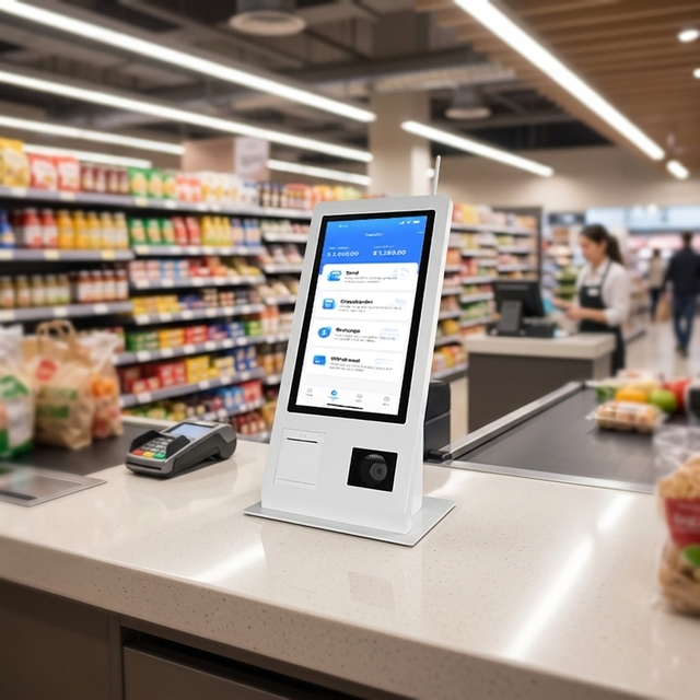 15.6" Touch Screen Self-Service NFC Paymnet Kisok Device Printer Restaurant Othering Cash Register Machine All in One POS System