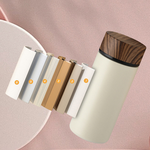 ขวดน้ำเก็บความร้อนสุญญากาศสแตนเลสสตีลสองชั้น ขนาด 300 มล. ยี่ห้อ IStapromo รุ่น Gifts Brief พร้อมฝาไม้ลายไม้ - Product Image 5