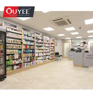 약국 가구 광저우 Farmacia 제조 의료 상점 인테리어 디자인 약국 선반 약국 진열대