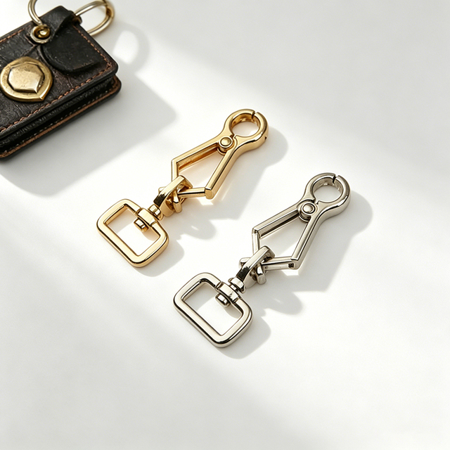 Zinc Alloy Rectangle Swivel Lobster Hook, Gold Silver Metal Snap Clasp for Leather Bag Wallet Garment Accessory Wholesale
