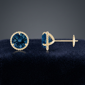 Vaayu Jewels 10K 14K 18K Gold 925 935 Silver Sapphire <b>Stud</b> <b>Earrings</b> Claw Setting Women's Wedding Everyday Wear Jewelry - Product Image 1