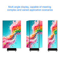 Pantalla LED P1.25 GOB de paso de píxel ultrafino, plegable en tres partes, con mantenimiento frontal, para señalización digital de alta definición para interiores.