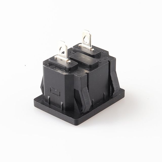 2-Pin IEC C14 Class II AC Power Socket 4.8mm Terminal 10A Brass Copper Plug 2 Outlets Nylon Material CE for Non-Grounded