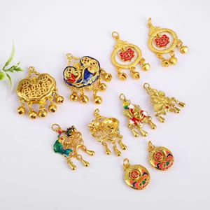 เครื่องประดับลี่เซิง จี้เคลือบสีแบบจีนโบราณ สร้อยคอทองคำเคลือบโคลอซอนน์  ขายส่ง - Product Image 3