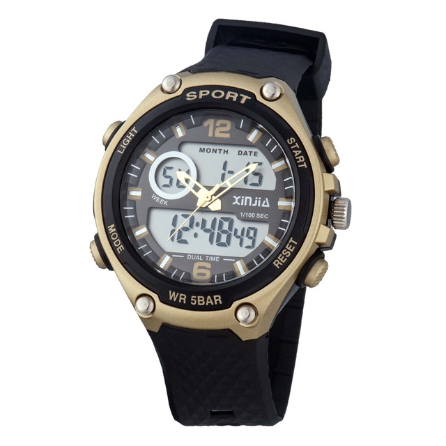 Wholesale Solid Analog-dgitial Band Multi Function  Mens Watch