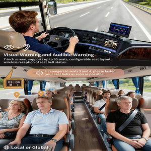 Moniteur de siège de voiture 7 pouces, accessoires de voiture, rappel vocal de ceinture de sécurité, capteur de pression d'occupation de siège, alarme de sécurité pour <span class=keywords><strong>bus</strong></span>, train, bateau - Product Image 2