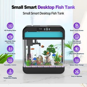 Acuario Premium de 2,2 galones con bucle automático, humidificador de música ligera de 7 colores, filtración de bomba de agua ajustable - Product Image 4