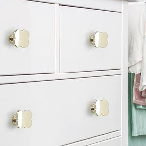 Poignée de tirage simple à un trou, motif trèfle à quatre feuilles, en alliage de zinc coloré, moderne, pour chambres, tiroirs de cuisine, armoires et placards, 25 mm - Product Image 6