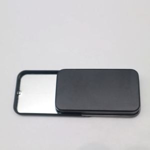 Caja Metálica Deslizante Rectangular Personalizada con Tapa de Plástico en Relieve Dorado y Colorido para Empaque de Tarjetas - Product Image 1