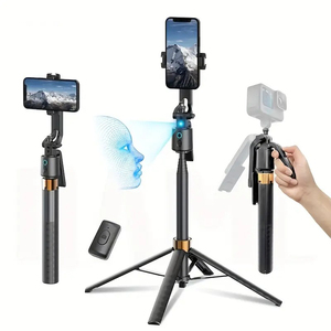 Palo de Selfie de aluminio AI Gimbal Seguimiento facial automático Control remoto inalámbrico Soporte de teléfono plegable Trípode para transmisión en vivo - Product Image 1