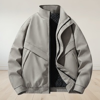 Vestes pour hommes avec logo personnalisé en usine, vestes décontractées amples de style streetwear, vestes d'hiver coupe-vent à col montant pour hommes en gros