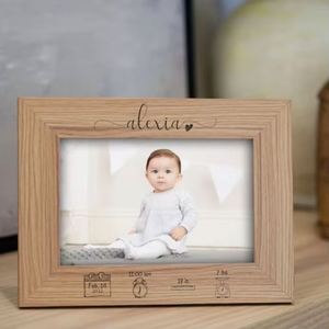 Supplier Personalized Engraved Wood Picture <b>Frame</b>, Custom <b>Names</b> Date Photo Holder, Unique Gift for Weddings & Birthdays - Product Image 1