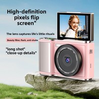 Nouvel appareil photo numérique rétro pour étudiants, zoom optique 2x-7x, capteur CMOS, appareil photo hybride HD à double objectif, écran rotatif, appareil photo pour selfies