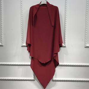 2025 femmes modeste couleur unie Polyester Abaya Hijab gros Khimar tête châle et écharpe longue conception - Product Image 3