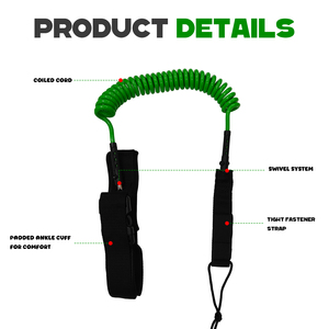 High Quality SUP Longboard Coil Leash 6FT 7mm Inflatable Paddle Board Surfboard Wave <b>Surfing</b> Waterplay Tools Accessories F02 Sup - Product Image 4