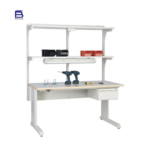 Steel Frame Laboratory Workbench Steel Frame Anti-Static Surface ESd Work Table Bench