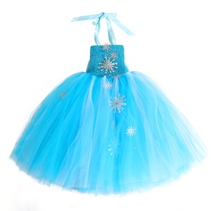Vestiti estivi per bambini blu congelato Baby Snow Queen Party Wear Elsa Cosplay Casual <span class=keywords><strong>Frozen</strong></span> 2 Girl Dress - Product Image 4