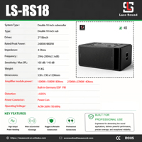 Subwoofer Profesional Audio 18 Inch, Double Bass Subwoofer 18 Inch, Woofer 18 Inch, Daya 1600W, Sistem Suara PA, Kotak Bass DJ