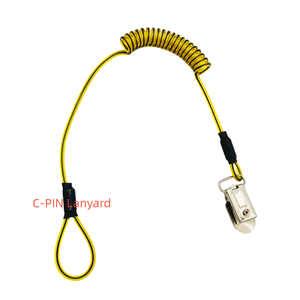 Personalizado pvcspring aço fio corda hard hat bobina tether, aço cabo ferramentas enrolado segurança tether - Product Image 4