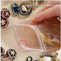Sacs en PVC transparents auto-adhésifs pour bijoux, petites pochettes en plastique transparentes, sacs à fermeture éclair pour ranger les bagues, les boucles d'oreilles, les colliers et les bijoux