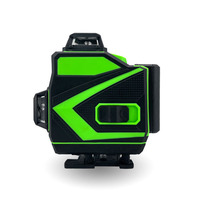 L Deux 360 Vertical et Deux 360 Horizontal Laser 16 Lignes Niveau Laser 4D Croix Verte Outil de Niveau Laser avec 2 Piles