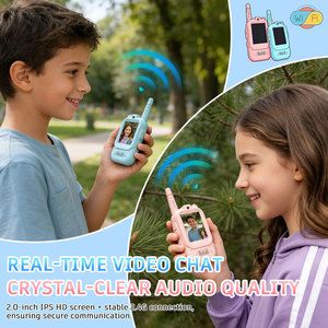 วิทยุสื่อสารวิดีโอสำหรับเด็ก A3 สีฟ้าชมพู ของเล่นกลางแจ้งขนาดเล็กพร้อมคุณสมบัติป้องกันฝุ่นสำหรับการสื่อสารระหว่างพ่อแม่และลูก - Product Image 3