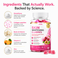 Compléments alimentaires OEM/ODM L-Glutathion, Vitamine B12, Zinc, Collagène en Gummies, Gummies au Glutathion pour l'éclaircissement de la peau