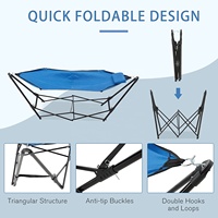 Hamac pliable portable Danlong avec support pour l'extérieur ou l'intérieur, pas de besoin d'arbre, sac de transport inclus, parfait pour le camping