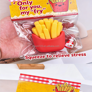 Jouet Squishy Frites Françaises 9 cm en TPR, Effet Boue, Jouet Sensoriel Anti-Stress Mignon pour Enfants et Adultes, Sac PVC, Sans Liquide, Sans Gel - Product Image 2