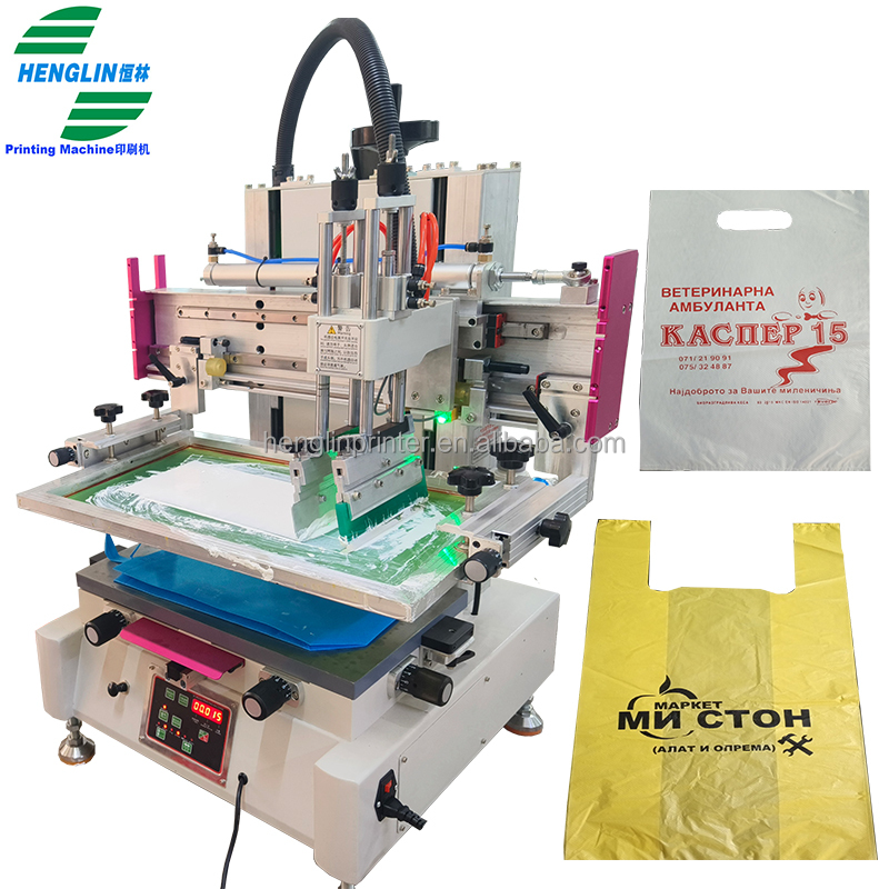 Non Woven Bag Printer Desktop Silk Screen Printing Machine With Vacuum Printing Table for PVC Film Paper Plastic Fabric Bag