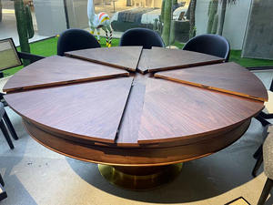 طاولة طعام خشبية دائرية قابلة للسحب على الطراز الصيني الجديد مناسبة للاستعمال في المطاعم تتسع لعدد من الأشخاص - Product Image 3