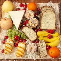 Houten sushi brood cake voedsel serveerdoos display houten doos met opklapbaar deksel