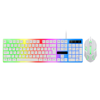 Keyboard Mouse Combo USB 2.0 Berkabel 104 Tombol Desain Gaming Terbaru untuk Rumah Kantor Notebook Komputer Desktop