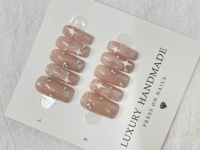 Lot de 10 faux ongles en gel PMMA peints à la main, vente en gros, best-seller, magnifiques, luxueux, personnalisés, faits à la main pour doigts, forme ballerine ou cercueil