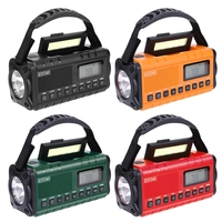 Radio Cuaca tahan air 10000mAh portabel, Radio darurat engkol tangan surya dengan senter AM/FM lampu baca Alarm SOS