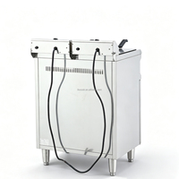 Friteuse électrique verticale professionnelle à double cuve 16L+16L en acier inoxydable, température réglable 60~200°C