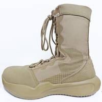Bottes tactiques d'hiver légères en microfibre avec fermeture éclair latérale, semelle en PU, haute tige, imperméables, pour la sécurité et le travail
