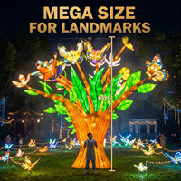 Riesiger LED-Laternenbaum mit Schmetterlings- und Blumenmotiv-Licht IP65 Wasserdichte Außenbeleuchtung für Park-Lichtshows und Festdekoration