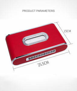 Boîte de rangement automatique pour <span class=keywords><strong>mouchoir</strong></span>, boîte à mouchoirs avec horloge et stationnement temporaire, boîte de mouchoirs de luxe, étui porte-serviettes de <span class=keywords><strong>voiture</strong></span> - Product Image 3