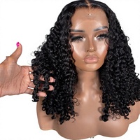 Perruque Bob Courte Afro Kinky Bouclée en Cheveux Humains, Double Tissage, Sans Colle, Dentelle Transparente 13x4, Densité 200%, Pas Chère