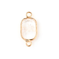 Connecteur de bracelet en cristal naturel, breloque rectangulaire à facettes unique, perle de pierre pour la fabrication de bijoux