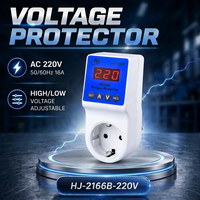 Prise de protection de tension automatique monophasée réglable Huijun 16A AC 230V, stabilisateur de tension sûr pour réfrigérateur, prise UE