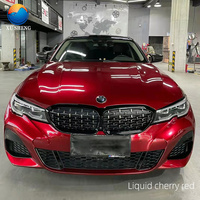 Film de protection de véhicule PET Mercury Red Liquid Metallic Red, vinyle pour enveloppement de voiture sans bulles d'air