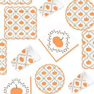 Juego de Platos y Servilletas de Papel para Fiesta de Acción de Gracias DAMAI, Kit de Vajilla Desechable con Decoraciones a Cuadros para 8 Personas - Product Image 2