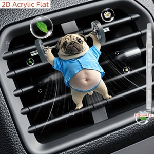 Mignon 2D acrylique chiot parfum Clip EVA voiture désodorisant aromathérapie fonction évent pour voiture décoration intérieure accessoires - Product Image 3